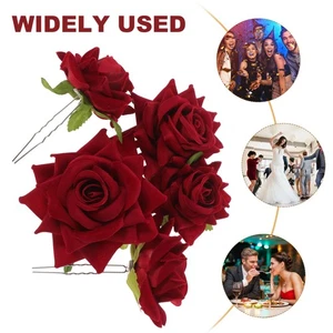 Artificial Flower Hairpin Bride Women's Accessory Rose Headdress - Picture 1 of 12
