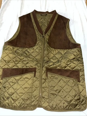 Men’s Olive Green/brown Suede Xxl Barbour Vest - Image 1 of 4