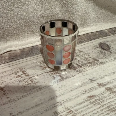 Soporte de luz de té de vidrio de mosaico hecho a mano romántico candelabro de vidrio Tealight EE. UU. Foto 1 de 4