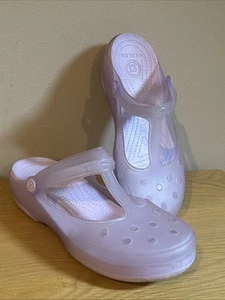 Zueco para mujer Veblen Carlie recortado TStrap Mary Jane con tira trasera gelatina talla 9 púrpura - Imagen 1 de 5