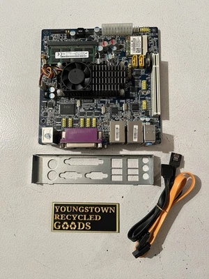 INTEL ATOM D525 MINI-ITX INDUSTRIAL MOBO 1.8GHz CPU 4GB RAM D525+ NM10 ILV 6 COM - Image 1 of 4