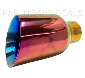 3" Inlet 4 Inch Out 7" Long Angled Dual Wall Round Stainless Steel Exhaust Tip - Picture 1 of 19