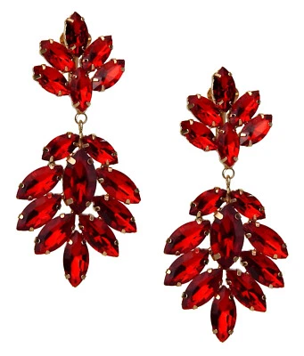 Ella Jonte Statement Ohrringe Ohrclips gold -  rot grün champagner silber Clips - Bild 1 von 4