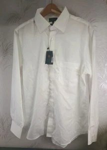 LRL Louis Raphael Limited Mens sz M Classic Fit Woven White Dress Shirt MSRP $98 - Picture 1 of 9