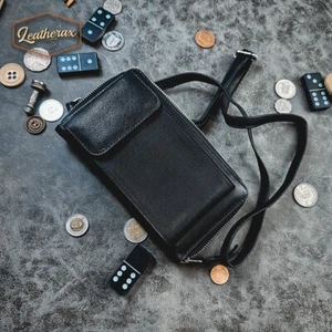 Luxuriöse Handtasche aus echtem Ziegenleder Umhängetasche | Handyhalterung - Bild 1 von 20