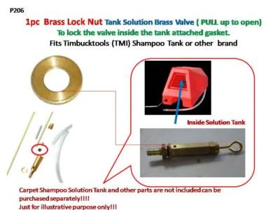 1pc Brass Lock Nut  Shampoo Solution Tank brass Valve pull up open carpet clean - Image 1 of 4