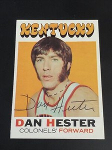 DAN HESTER 1971-72 TOPPS SIGNED AUTOGRAPHED CARD #166 KENTUCKY COLONELS
