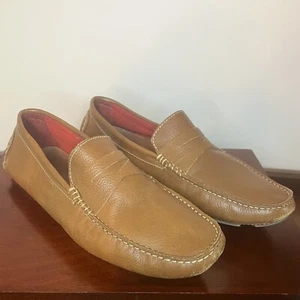 DONALD J PLINER Varran Leather Loafer Slip On Driving Shoes 11M Brown Cognac - Picture 1 of 8