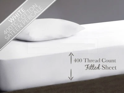 ROYAL BOUTIQUE 400 THREAD COUNT 100% EGYPTIAN COTTON EXTRA DEEP FITTED SHEET 16" 40CM DROP