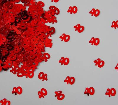Tabletop Confetti Red 40th Birthday Anniversary Scatter Glitz Party DecorationX4 - Image 1 of 4