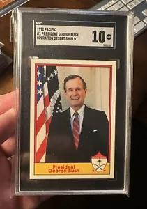 1991 Pacific #1 President George H.W. Bush Operation Desert Shield SGC 10 - Picture 1 of 2