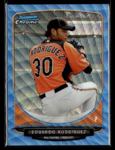 2013 Bowman Chrome Prospects Blue Wave Refractors #BCP207 Eduardo Rodriguez