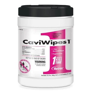 Caviwipes Metrex 13-5100 CaviWipes1 Germicidal Hospital Wipes Large 6x6.75, 160 - Picture 1 of 1
