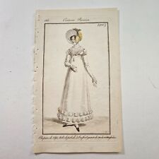 Rare Orig 1818 Journal Des Dames et Des Modes Costume Parisien Print Plate #1725
