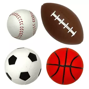 Inflatable Children's Mini Sports Ball Set, RubberMulticolor/Multisports, 4-Pack - Picture 1 of 5