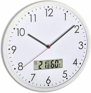 - Orologio Analogico Da Parete Con Termometro Digitale E Igrometro per Il Contro - Foto 1 di 5