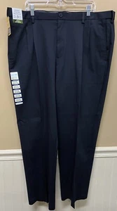 Haggar Mens Dress Pants Pleated Classic Fit Black Size 42x29 NWT - Picture 1 of 6