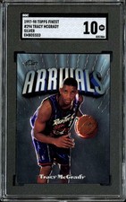 1997-98 Topps Finest Tracy Mcgrady RC Rookie Silver Embossed SGC 10 #294