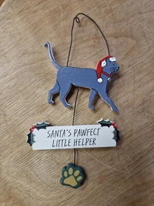 Blaue Katze Weihnachtsbaumdekoration SANTA'S PAWFECT KLEINER HELFER Deko Katzen - Bild 1 von 5