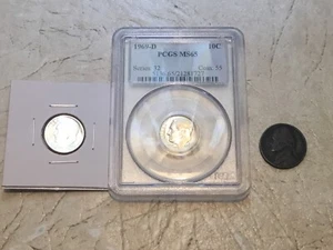 1969D PCGS MS65 10 CENT 2 SILVER COIN WW2 1/4 # World Coin Lot 1962 PROOF SILVER - Picture 1 of 13