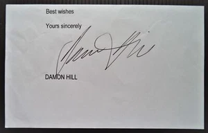 HILL DAMON FORMULA 1 WORLD CHAMPION DRIVER 1996 ORIGINAL INK AUTOGRAPH - Bild 1 von 1