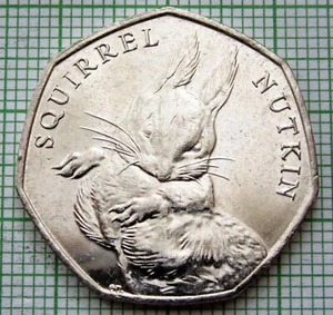 GREAT BRITAIN 2016 50 PENCE, SQUIRREL NUTKIN, BEATRIX POTTER SERIE, UNC - Bild 1 von 6