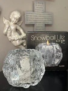 One NIB Snowball Lite Candle Holder By LE Smith 3”x4” Textured Ball W/Insert - Picture 1 of 8