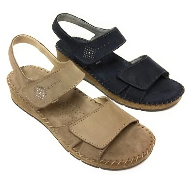 GRUNLAND SA1208 SANDALO DONNA REGOLABILE A STRAPPI E SOTTOPIEDE IN PELLE RE-SOFT - Immagine 1 di 3