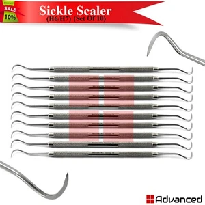 10er Set Sichel Scaler H6/H7 Dental Anterior Posterior Zahnarzt Handinstrumente - Bild 1 von 2
