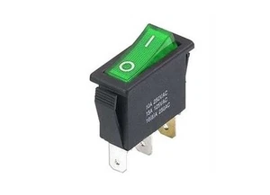 Wippschalter 220V 15A unipolar grüne Leuchttaste 32x14mm 1254 - Bild 1 von 1