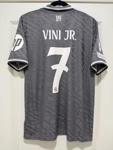 Vini Jr #7 Men’s LARGE Adidas Real Madrid Third Authentic Jersey Champions - Picture 1 of 17