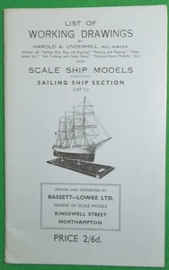 Bassett-Lowke LTD List "S" of Working Drawings for Toy Scale Ship Models Catalog - Picture 1 of 8