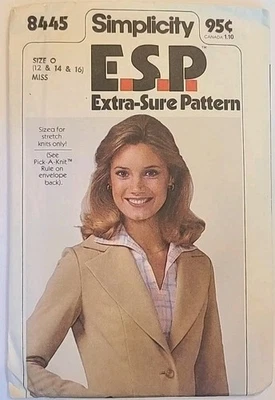 Simplicity 8445 Misses Jacket Unlined Blazer Pattern sz 12-14-16 UNCUT pockets - Image 1 of 4