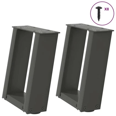 Couchtischbeine U-Form 2 Stk. Anthrazit 30x(30-31) cm Stahl - Bild 1 von 4