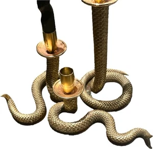 x3 Snake Candlestick Holders (Martha Stewart Discontinued?) PREOWNED £105 RRP - Picture 1 of 15