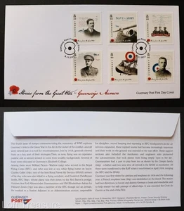 Guernsey Stamps: "Stories from the Great War - Guernsey Airmen" FDC 2017 - Picture 1 of 3