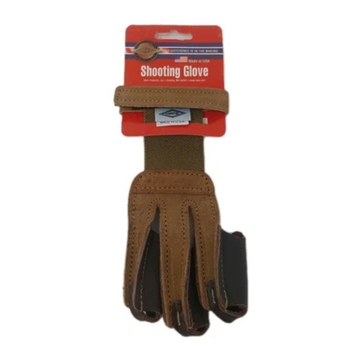 Neet Archery Products Adult Small Shooting Glove:  Tan Suede Leather 60141 - Image 1 of 4