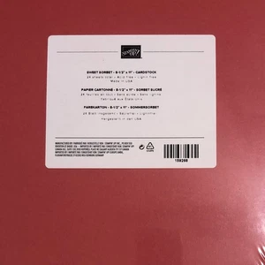 Stampin Up SWEET SORBET Cardstock 8 1/2 x 11 - 24 Sheets - Retired Red - Picture 1 of 1