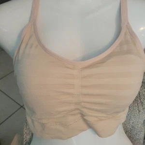 Sujetador deportivo inalámbrico acolchado extraíble grande beige Serra - Imagen 1 de 4