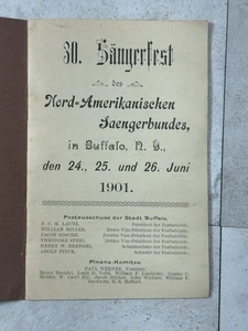 1901 Sängerfest Buffalo NY Deutsch-Amerikanisches Liederfest Programm Nordamerikanis - Bild 1 von 9