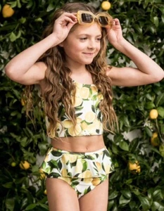 $80 Beach Riot girl kids swimsuit bikini lemons 9/10 - Picture 1 of 7