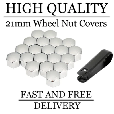 Cubiertas de perno de tuerca de rueda cromadas de 21 mm x 20 para Land Rover Freelander [Mk2] (2006-14) Foto 1 de 3