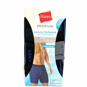 Paquete de 3 calzoncillos boxer Hanes® Premium® de lujo suavidad de algodón mezcla modal para hombre NUEVO - Imagen 1 de 6