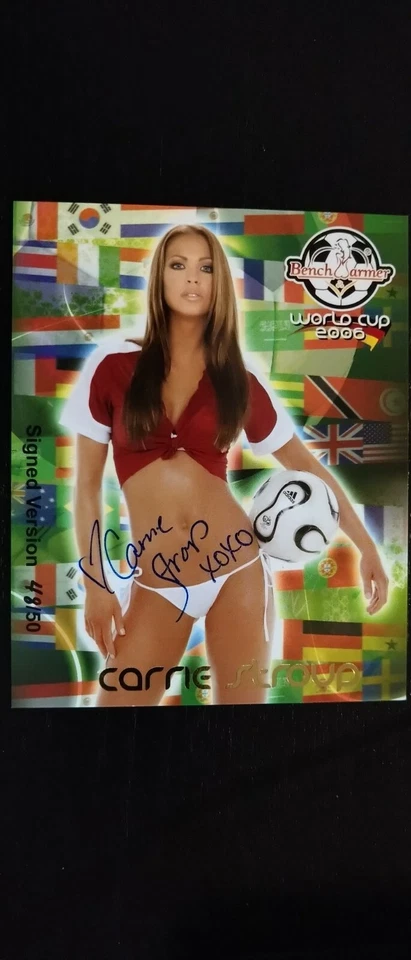 Benchwarmer 2006 Soccer - Carrie Stroup - autograph Jumbo /50 - playmate - Photo 1/1