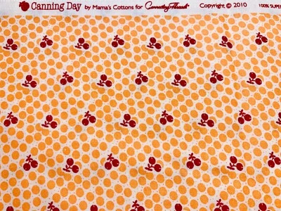 CANNING DAY 1930s Repro Red Cherries MAMA's COTTONS Connecting Threads FQ - Image 1 of 3