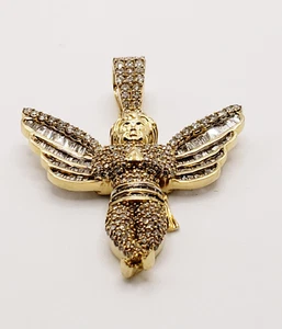 10KT Gelbgold Schutzengel mit 2,10Ct I-J / SI2 -I2- Diamant Anhänger - Bild 1 von 7