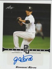 Giovanni Abreu 2013 Leaf Perfect Game Base Autograph Auto Baseball Card a-ga1