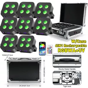 LED 4x25W RGBWA+UV Battery Powered WIRELESS DMX Par Can DJ Uplighting Uplights - Picture 1 of 26