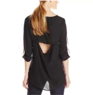 Blusa Kensie Jeans Para Mujer Ligera Transparente Floral Manga 3/4 Top Talla Mediana Foto 1 de 4