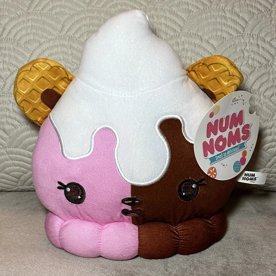 NWT Num Noms Strawberry Pink Chocolate Brown Ice Cream Scoop Bear 10” Plush RARE - Image 1 of 4